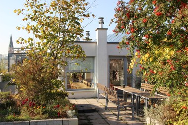 Autofreie Mustersiedlung in Wien.