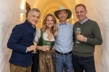 v.l.n.r: Peter Ulm (allora Immobilien), Veranstalterin Iris Einwaller (epmedia Werbeagentur), Keynote-Speaker John Strelecky, Andreas Köttl (value one)