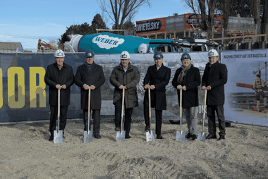 vlnr: Alfred Vandrovec (Porr), Franz A. Kollitsch (Invester UB), Ernst Nevrivry (BV), Erwin Krause (Invester UB), Martin Vabitsch (Invester UB) und Martin Piribauer (Porr)