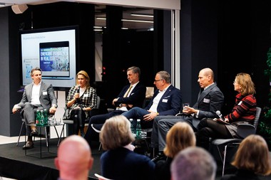 V.l.n.r.: Marius Richter (PwC Österreich), Martina Maly-Gärtner (UBM), Bruno Ettenauer (Etterra), Johannes Mayr (Strabag Real Estate), Daniel Jelitzka (JP Immobilien), Birgit Kraml (ULI und DLA Piper)