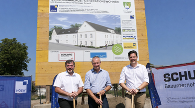 vlnr. LAbg. Josef Edlinger, Bgm. Manfred Denk, GF Hannes Kaiser (NÖSW)