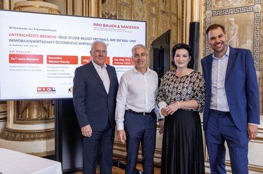 v. l. n. r. Michael Pisecky (WK Wien), Georg Bursik, (FBI), Studienautorin Anna Kleissner (iföw), Andreas Fetter (VBÖ).