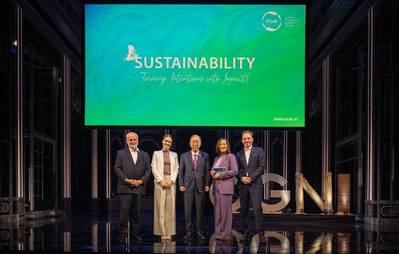 Vlnr: Peter Engert, Louisa Schneider, Ban Ki-moon, Manuela Raidl, Andreas Köttl