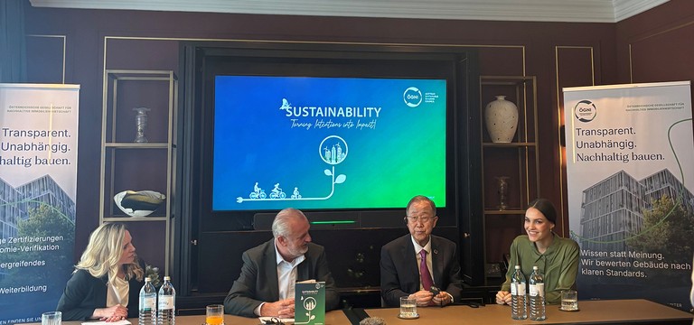 Ban Ki-Moon bei der Pressekonferenz im Vorfeld des ÖGNI-Symposium